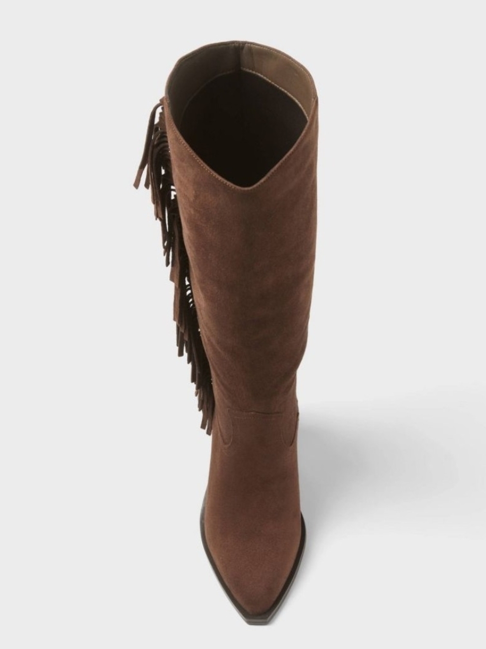 Tall Brown Suede Fringe Women's Western Boot With Memory Insole Universal Threat